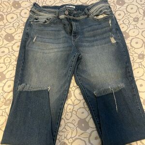 KanCan Distressed Blue Ankle Jeans